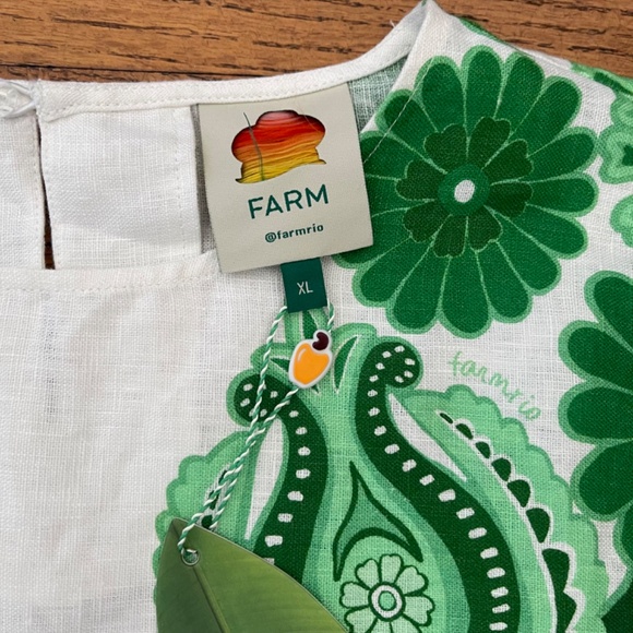 Farm Rio Green Festival Color Midi Skirt and Cropped Blouse Set Size XL. NWT - Picture 12 of 15